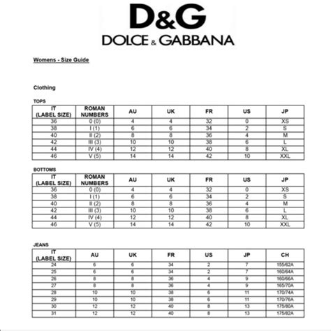 dolce gabbana size 52|dolce gabbana jeans size chart.